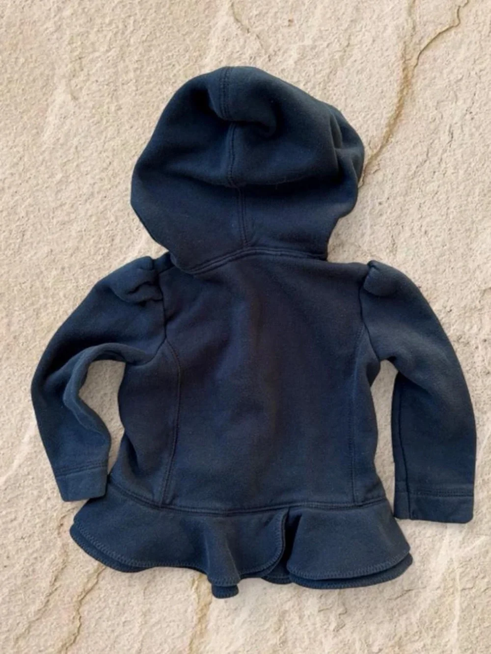 Ralph Lauren black Hooded Peplum Zip Hoodie - Kids 12 months